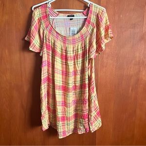 Bright plaid Torrid shirt top size 3 NWT